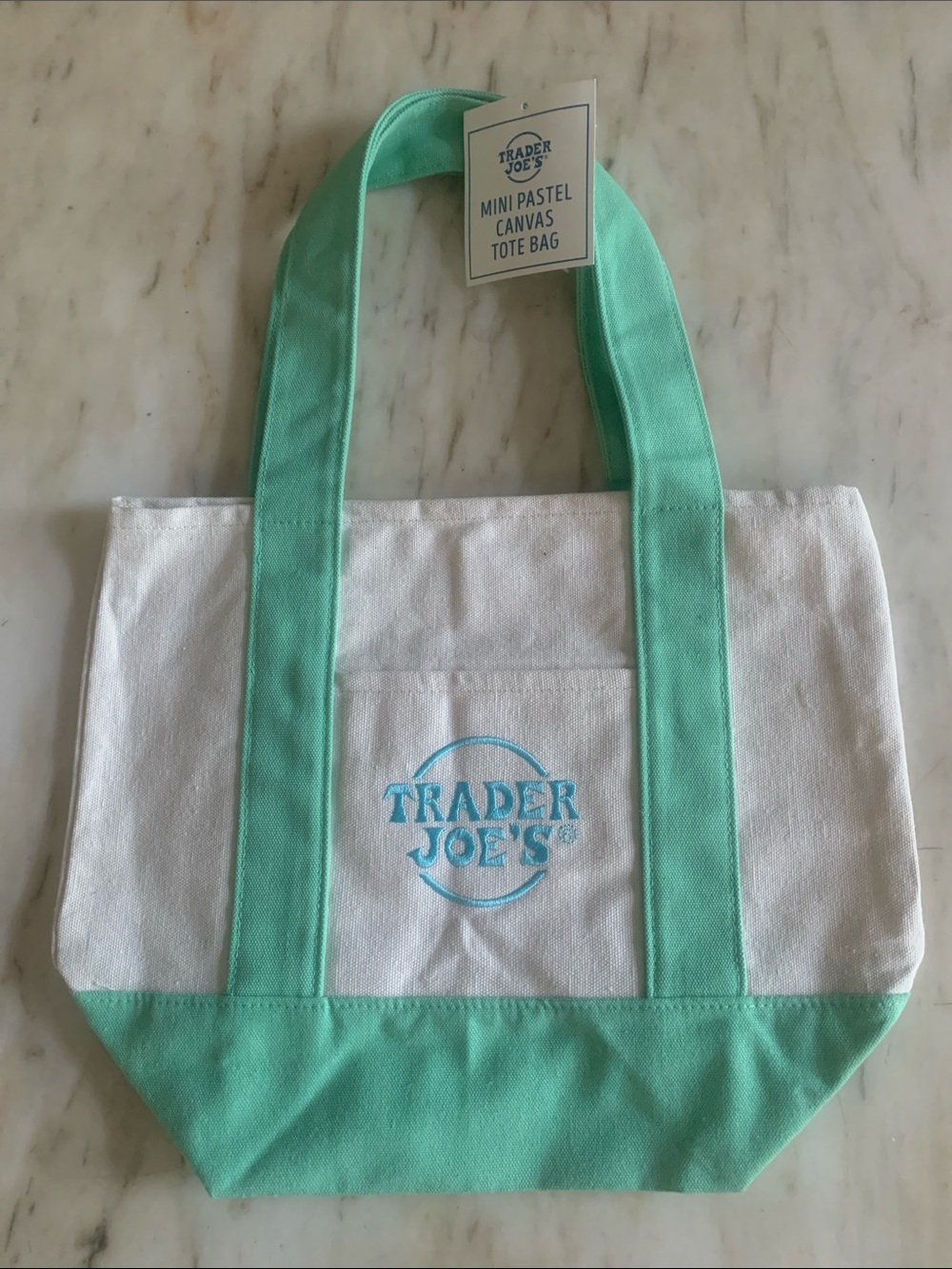 Trader Joe’s Mini Pastel  Canvas Tote in Mint
